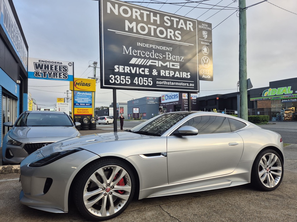Silver Jaguar F-Type at North Star Motors, Enoggera