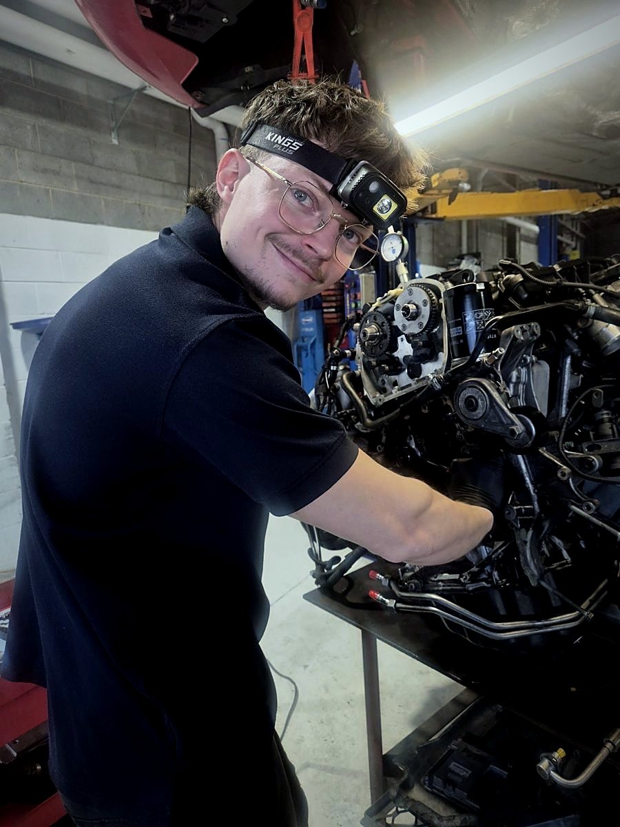 North Star Motors technician working on an engine